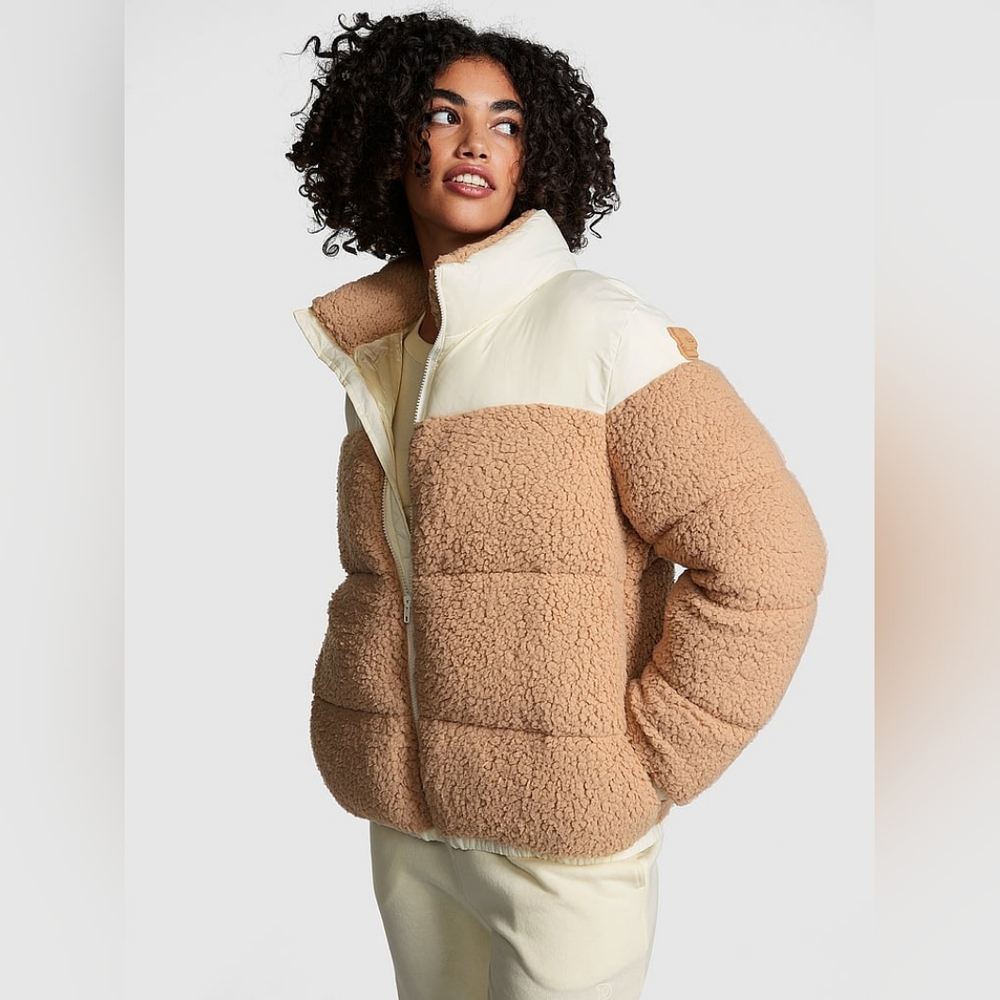 COZY FLEECE QUILTED PUFFER JACKET